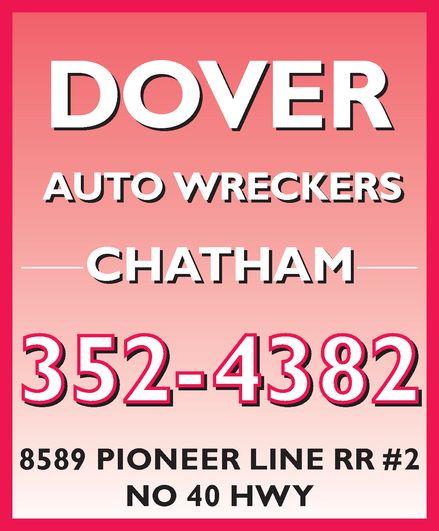 Dover Auto Wreckers (519-352-4382) - Display Ad - DOVER AUTO. Enlarge